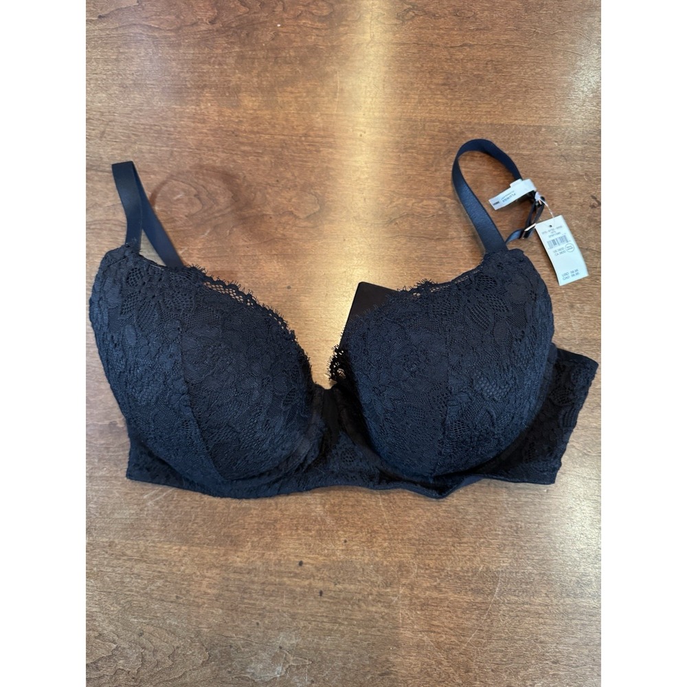 NWT Aerie‎ Black Plunge Full Coverage Lightly Lined Underwire Bra 39DD Lace